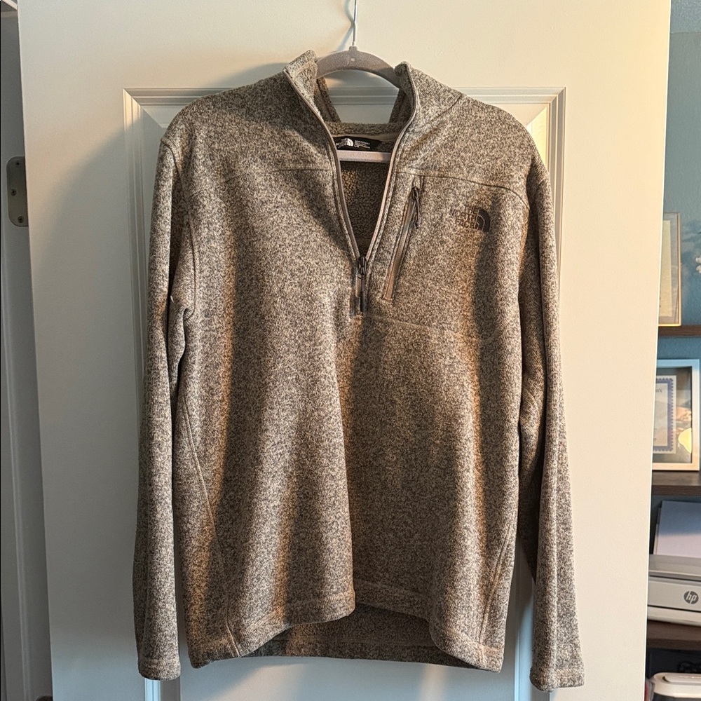 The North Face Men's Heathered Gray Zip-Up Sweater